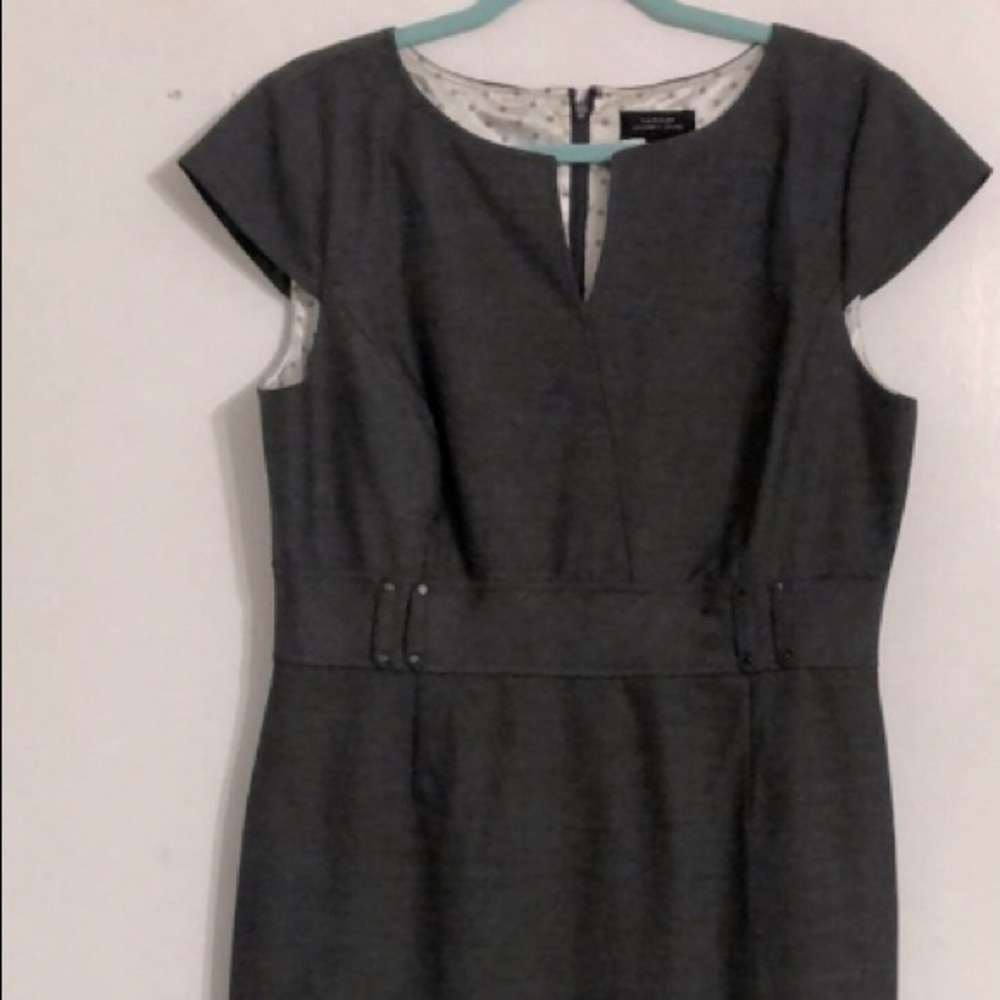 Tahari heather gray cap sleeve size 12 dress.